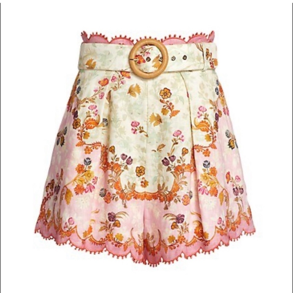 Zimmermann laurel belted linen shorts New with tags